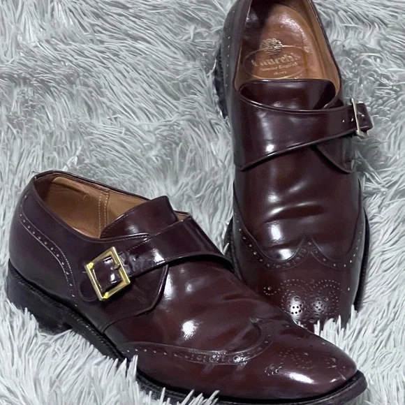Church's Dark Brown Leather Oxfords with Buckle - Picture 1 of 8